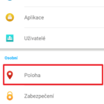 Systémové nastavení, sekce Poloha