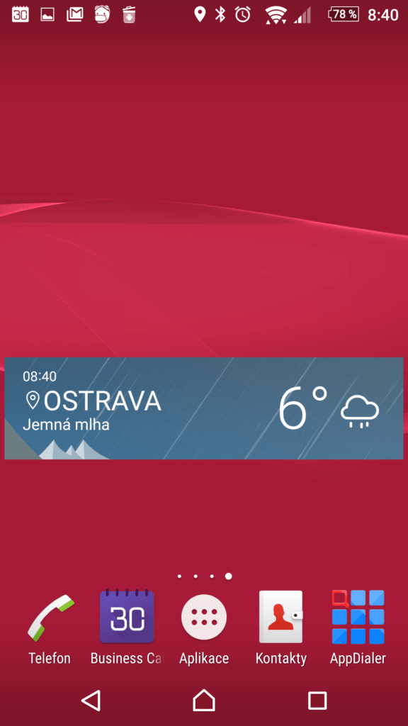 Widget na ploše