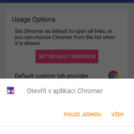Nastavení výchozího prohlížeče