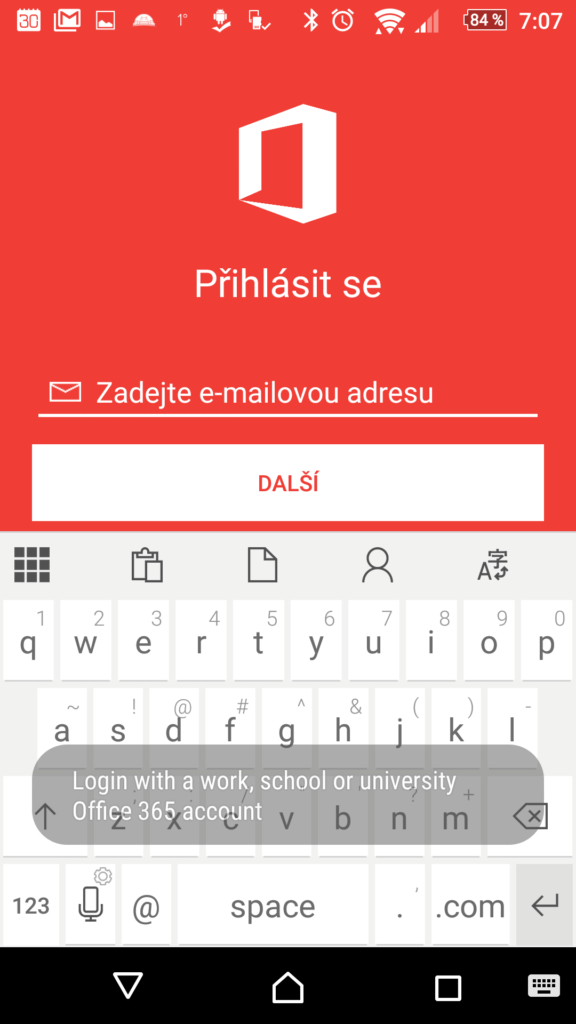 Přihlášení k účtu