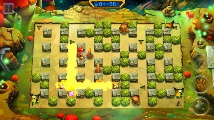 Herní plán jako by vypadl z oka hře Bomberman
