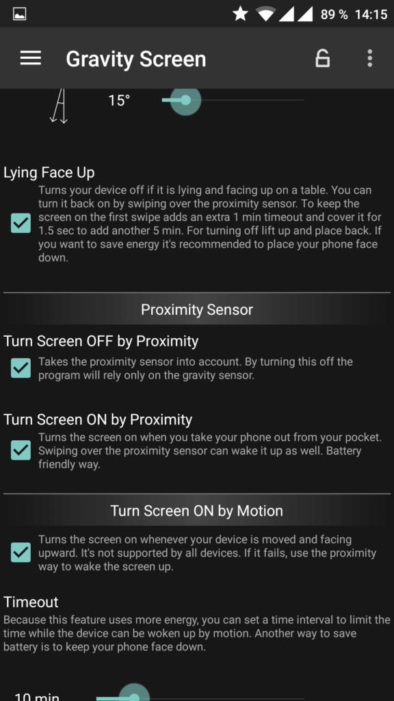 gravity screen android apliakce2