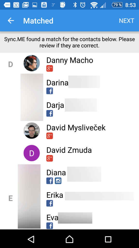 Odpovídající profily na sítích