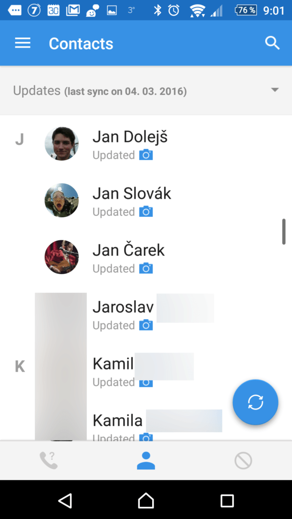 Provedené změny