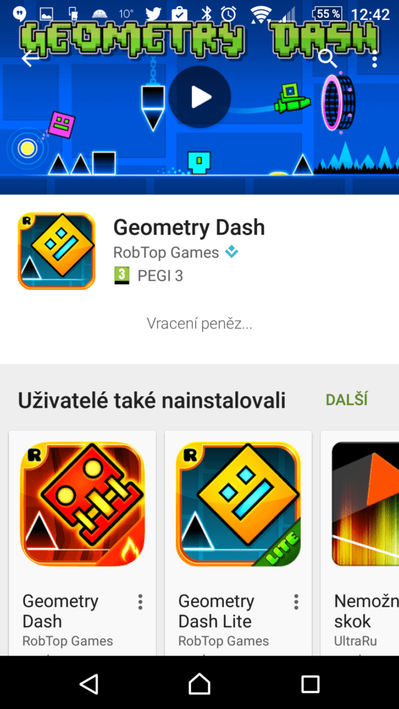 Odinstalace a vracení peněz