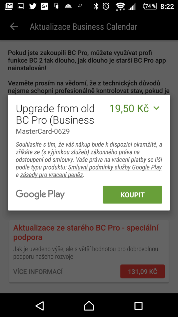 Nákup v aplikaci