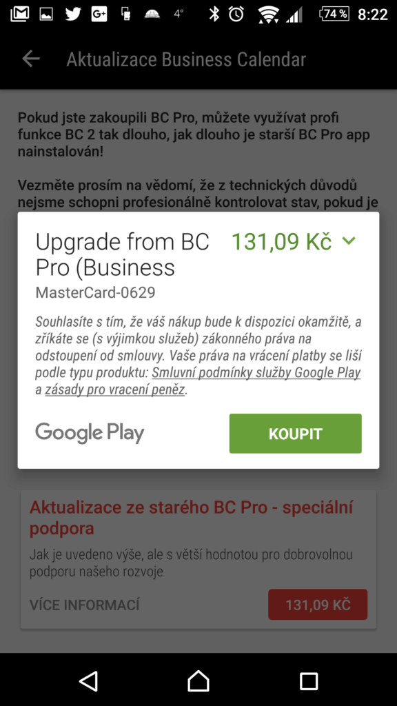 Nákup v aplikaci