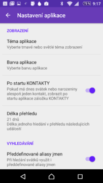 Možnosti nastavení aplikace