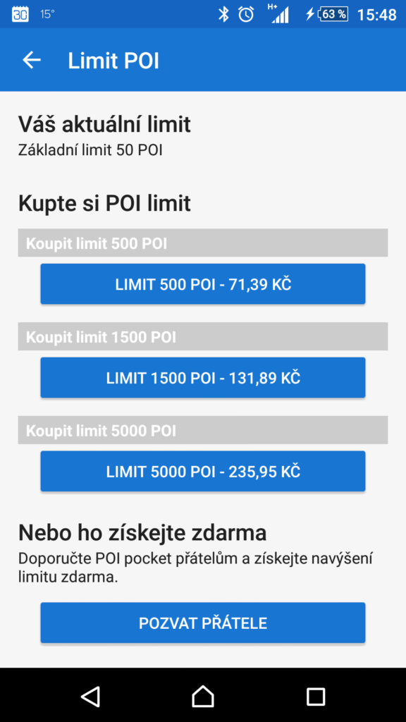 Limit počtu bodů lze navýšit