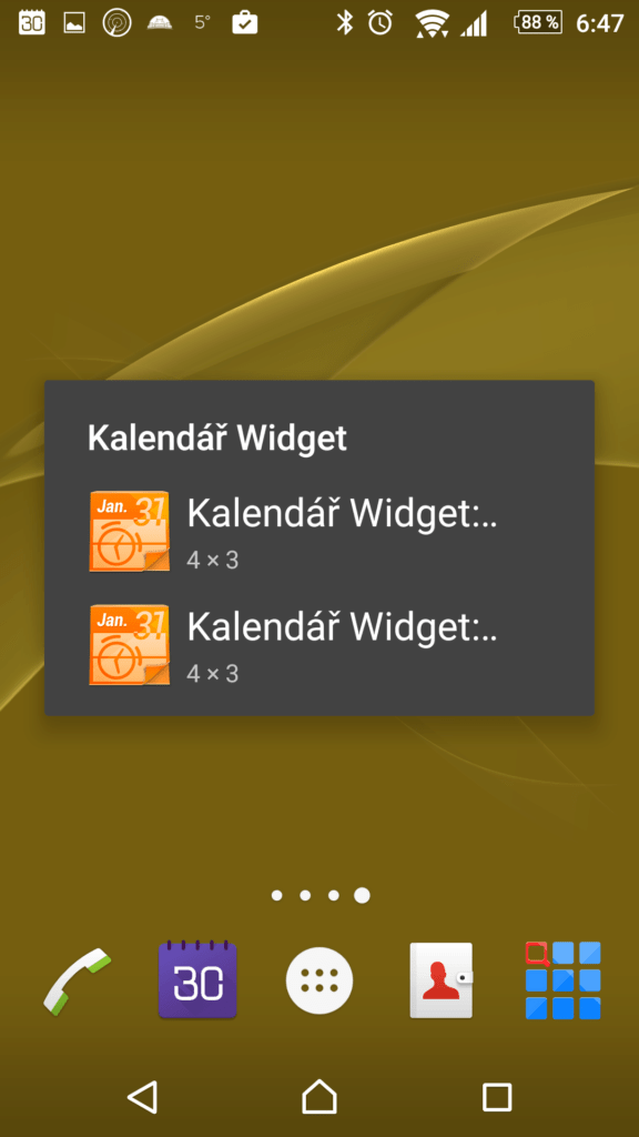 Kalendář Widget