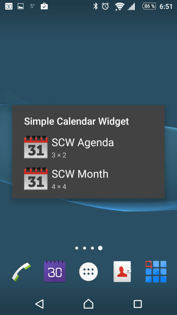 Simple Calendar Widget