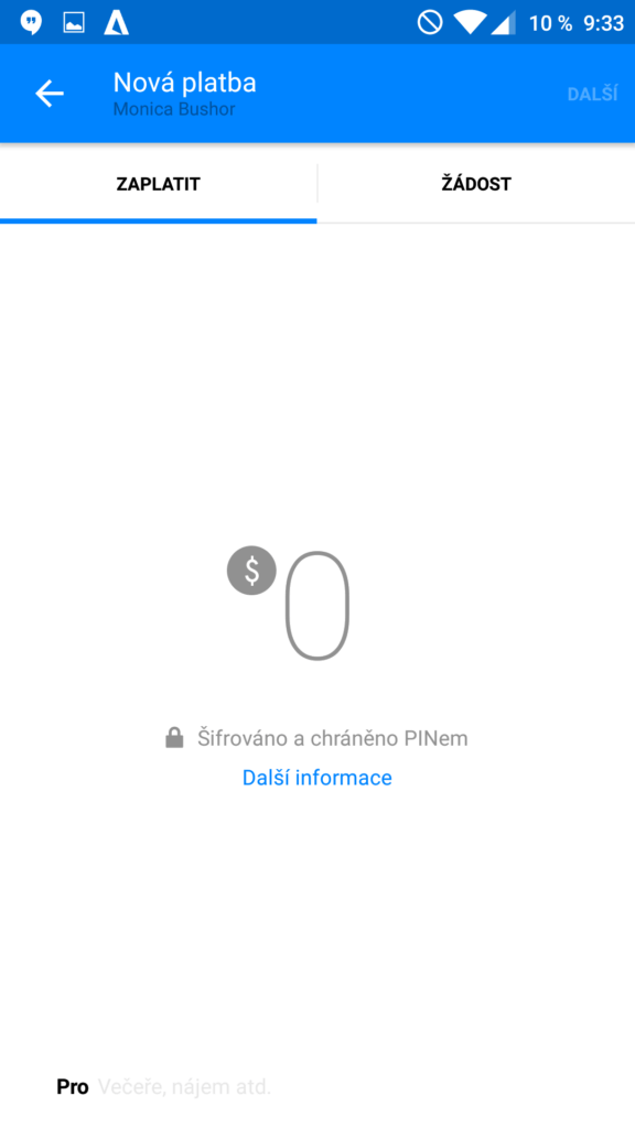 Facebook Messenger platby 2
