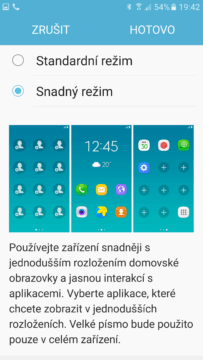 Samsung Galaxy S7 Snadný režim