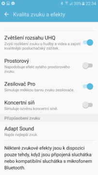 Samsung Galaxy S7 nastavení zvuku
