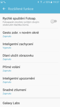 Samsung Galaxy S7 rozšířené funkce 2