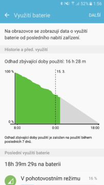 Samsung Galaxy S7 využití baterie