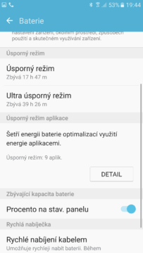 Samsung Galaxy S7 úsporný režim