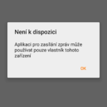 Sekundární uživatel nemůže posílat SMS