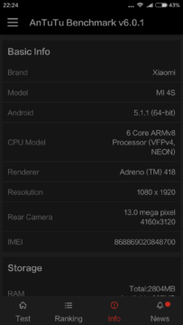 Xiaomi Mi4S – Antutu 2