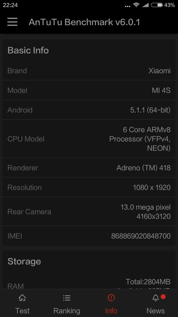 Xiaomi Mi4S Antutu 2