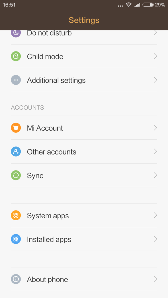 Xiaomi Mi4S Nastavení 2