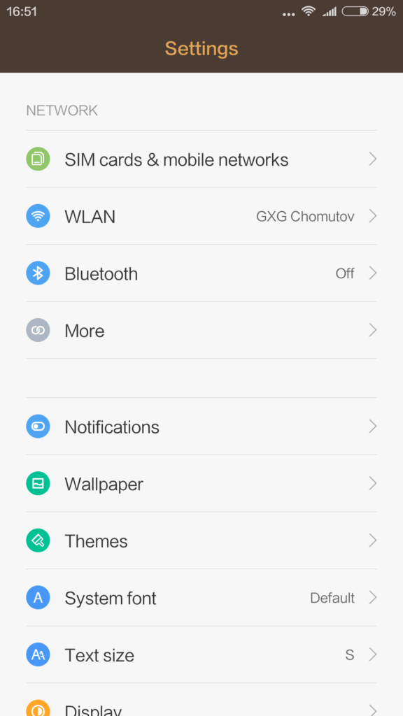 Xiaomi Mi4S Nastavení