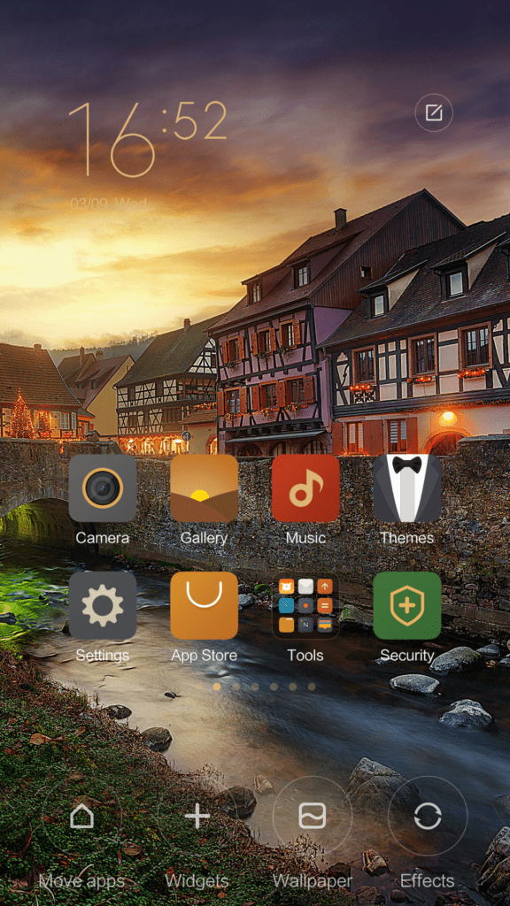 Xiaomi Mi4S homescreen nastavení