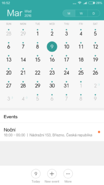 Xiaomi Mi4S – kalendář