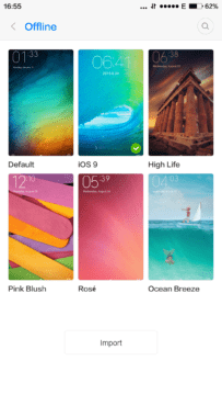 Xiaomi Mi4S – nastavení témat