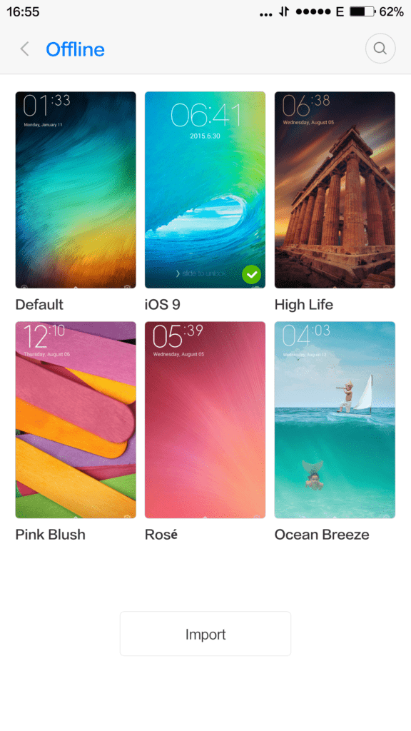 Xiaomi Mi4S nastavení témat