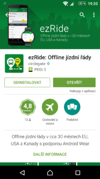 ezRide - prostředí aplikace4