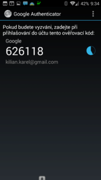 Dvoufázové ověření aplikací Google Authenticator
