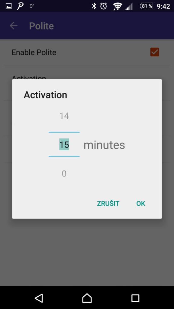 Předstih před aktivací pravidla