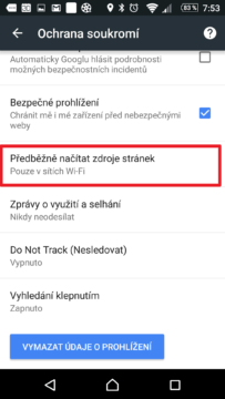 Předběžné načítání stránek