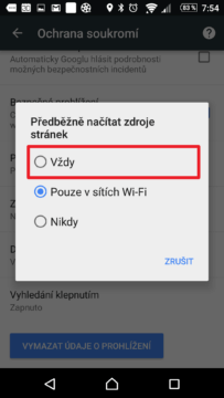 Přepnout na Vždy