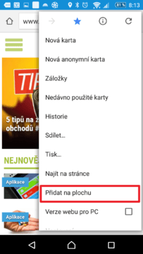 Přidat na plochu