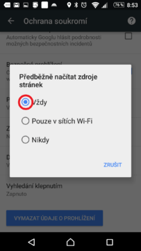 Předběžné načítání stránek