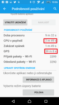 V popředí vs. použití GPS