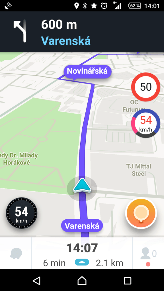 Nejvyšší rychlost před křižovatkou: správně