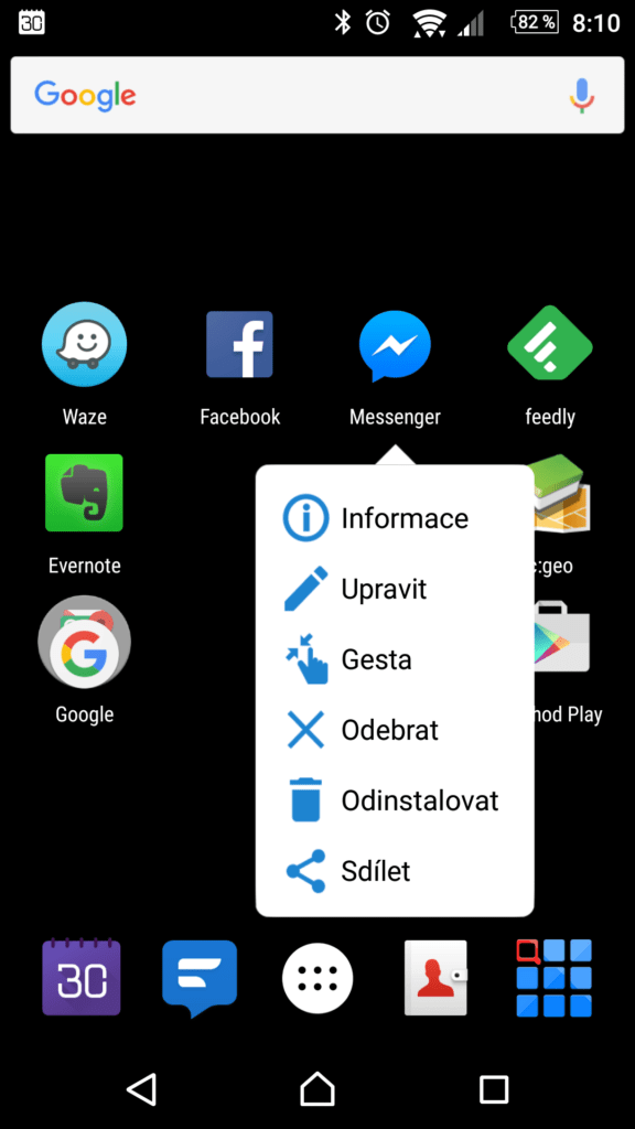 Možnosti ikony na ploše