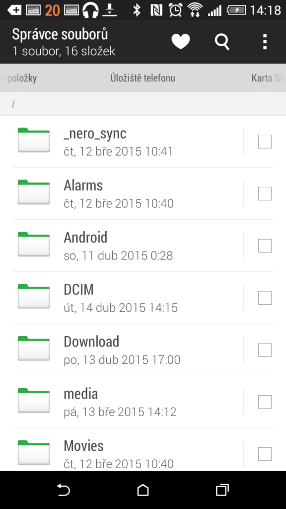 HTC Desire 820 správce souborů