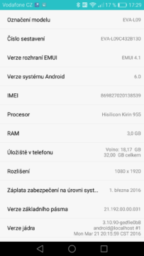 Huawei P9 fw info