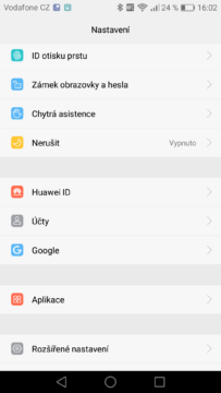 Huawei P9 nastavení 2