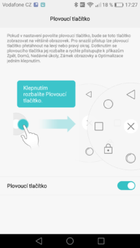Huawei P9 plovoucí tlačítko