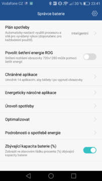 Huawei P9 správce napájení
