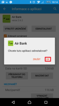 Potvrzení odinstalace