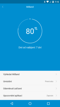 Xiaomi MiBand 1S – baterie po 7 dnech