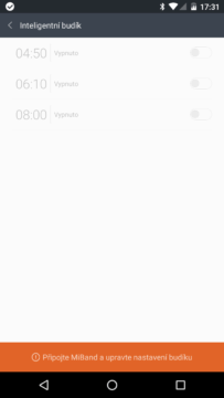 Xiaomi MiBand 1S - inteligentní budík