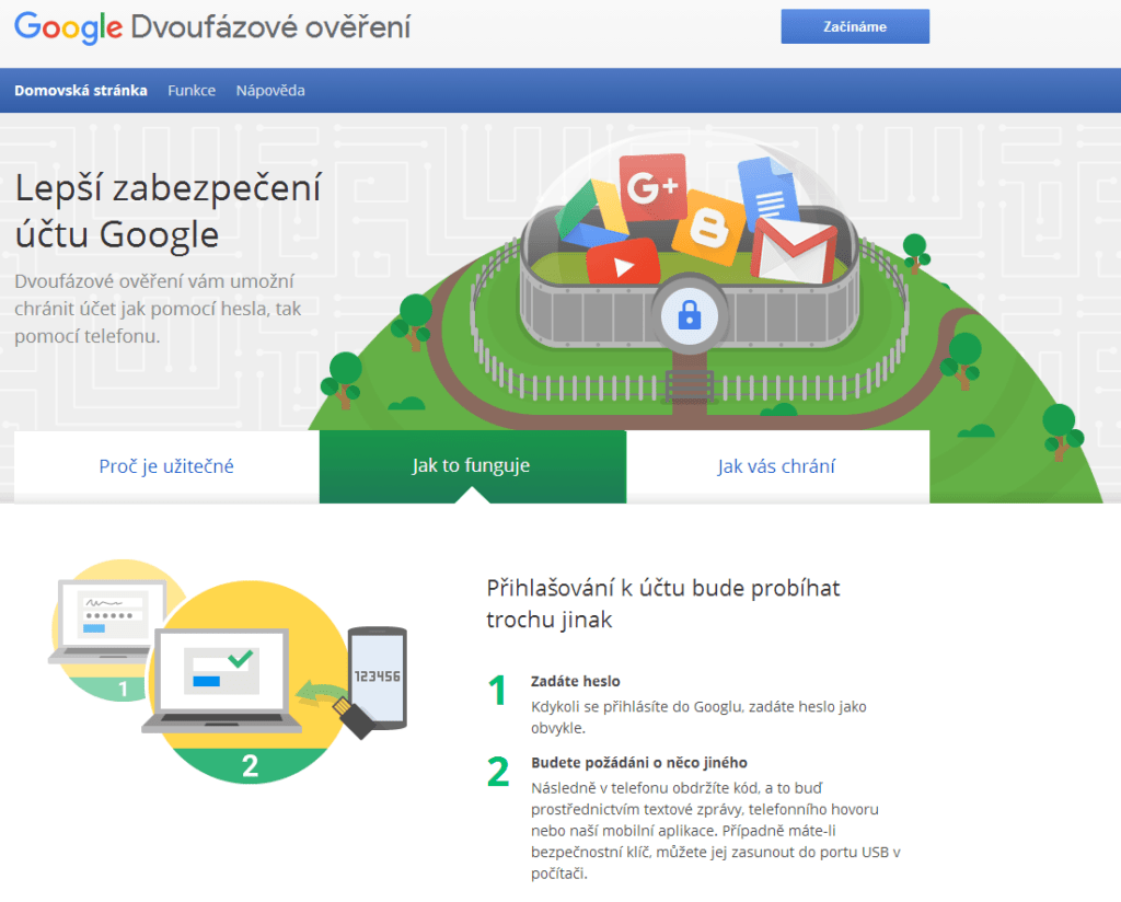 Dvoufázové ověření v podání Googlu