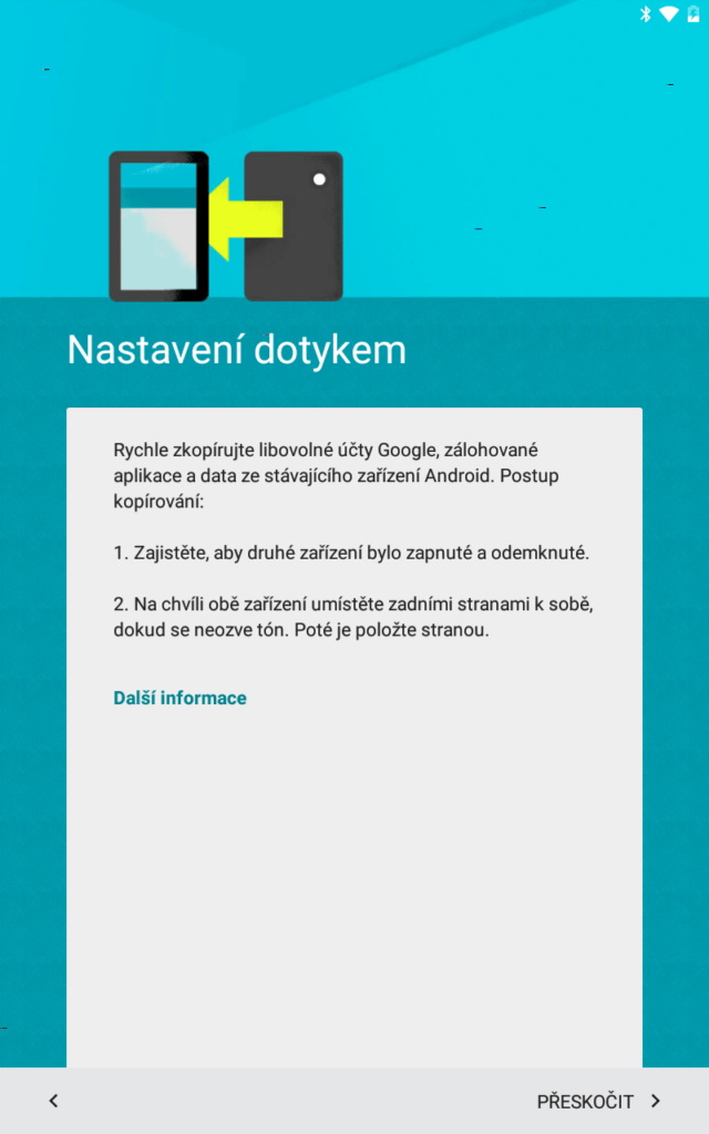 Nastavení dotykem